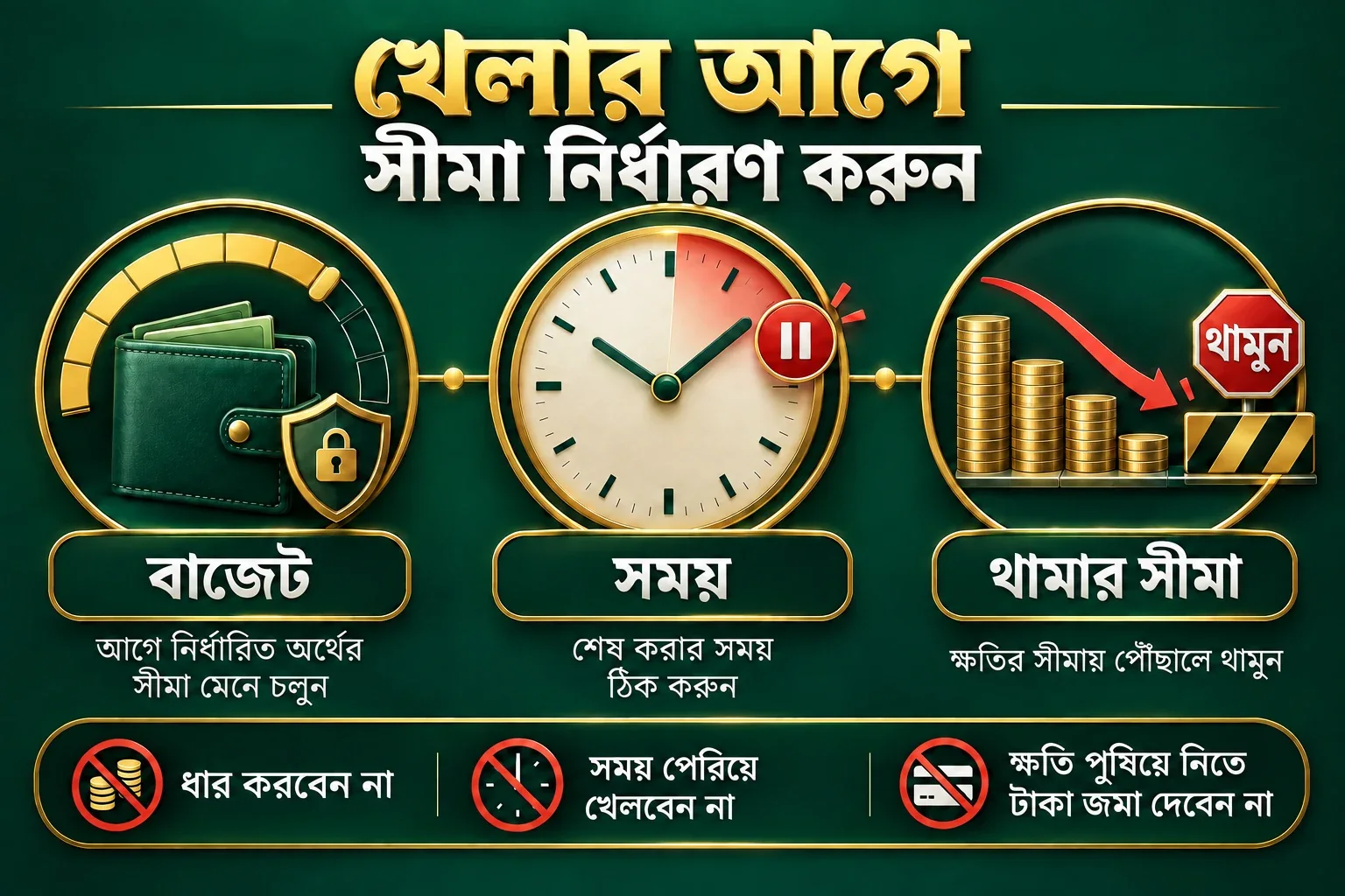 বাজেট, সময় ও ক্ষতির সীমা নির্ধারণের নির্দেশনা